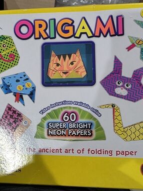 Origami Neon Printed Paper Craft Kit - Creativity for Kids - Multicolor